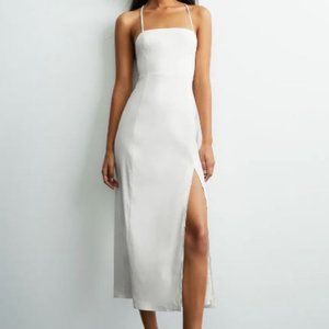 NWT Zara Linen Blend Midi Dress